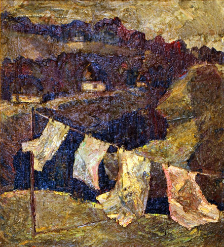 &laquo;Freshly Washed Laundry&raquo; by Volodymyr Mazur [2013] (oil on canvas)