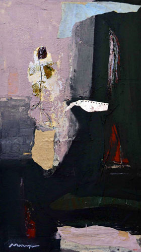 Still life with flower vase by Maksym Mazur [2019] (mixed media)