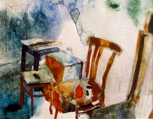On my Veranda by Eliza Mazur [2016] (water colors)