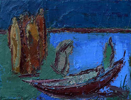 Fishermen Returning from the Sea by Maksym Mazur [2015] (oil on canvas)