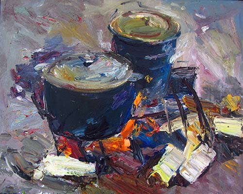 Fireplace by Maksym Mazur [2015] (oil on canvas)