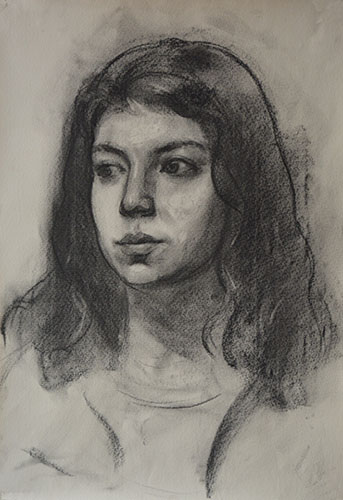 Portrait of Sophia by Maksym Mazur [2014] (charcoal drawing)