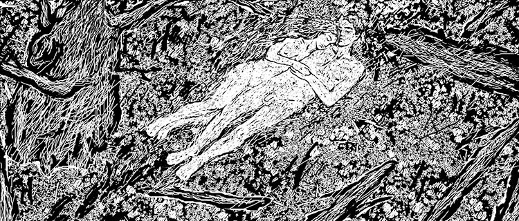 &laquo;Lake wind 6&raquo; by Yelyzaveta Mazur [2016] 30×70cm, linocut