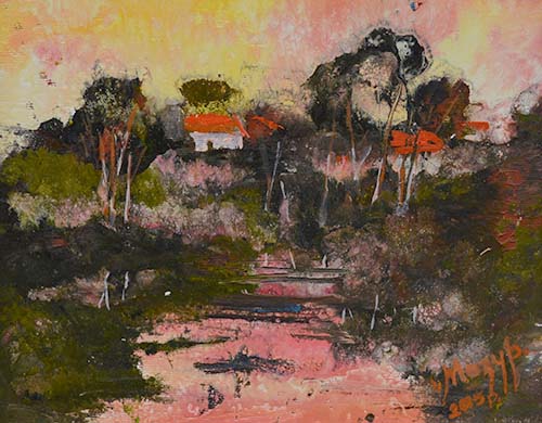 Evening on the countryside by Volodymyr Mazur [2015] (oil on canvas)