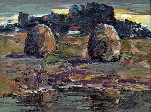 &laquo;Hay Harvest&raquo; by Volodymyr Mazur [2015] (oil on canvas)