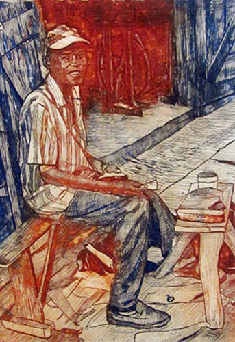 &laquo;Working Man&raquo; by Eliza Mazur [2015] (lithography)